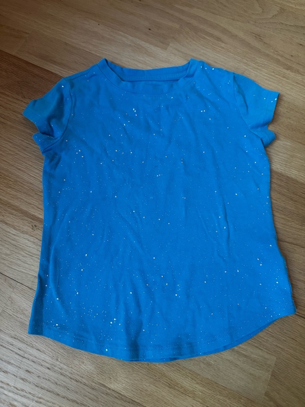 Cat and Jack girls blue Glitter Short Sleeve Tee - Sz xs 4/5